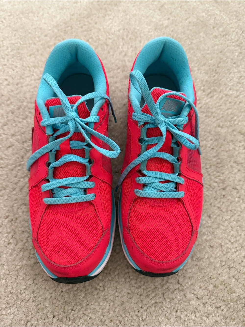 Nike Pink and Teal Lace-Up Sneakers